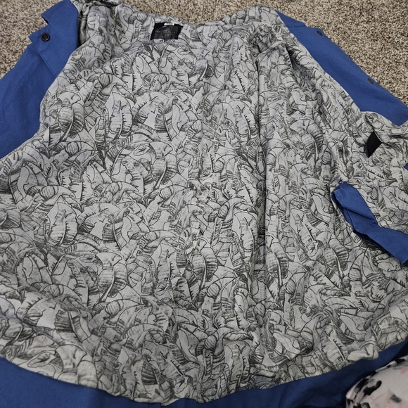 DEBORAH LYONS Blue Ruffled Memphis Cape Coat Hooded Jacket Sz 8 Rain Cottagecore - Picture 12 of 16